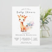 Unieke online Giraffe Baby shower Kaart (Staand voorkant)