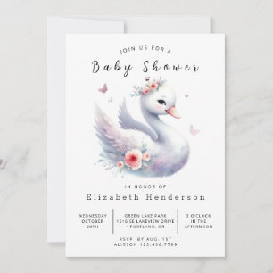 Unieke online Swan Baby shower Kaart