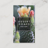 Unieke onroerend goed cactus bloem woestijn foto Q Visitekaartje (Voorkant)