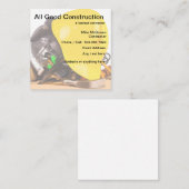 Unieke ontwerper van de bouwcontractant vierkante visitekaartje (Voorkant / Achterkant)