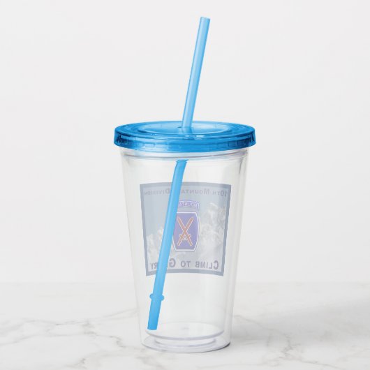Unieke ontworpen 10e bergdivisie acryl drinkbeker (Achterkant)