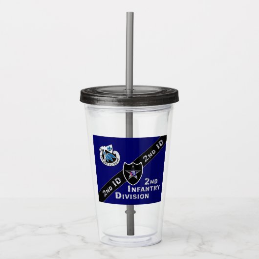 Unieke ontworpen 2e divisie infanterie Gift Acryl Drinkbeker (Voorkant)