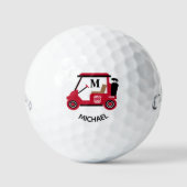 Unieke op maat gemaakte golfkar monogram naam golfballen (Voorkant)