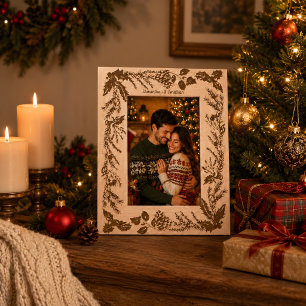 Unieke op maat gemaakte naam koppel Kerst foto aan Gegraveerde Lijstjes