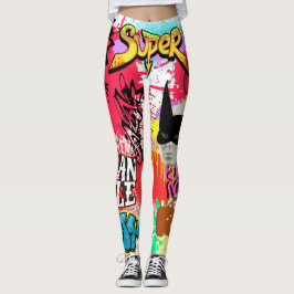 Unieke opvallende graffiti Spuitverf Modern Leggings