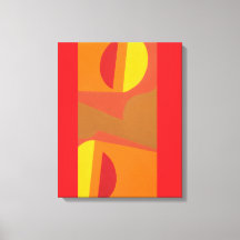 Unieke oranje abstract patroon kunstprint