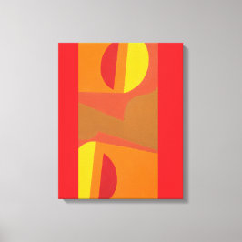 Unieke oranje abstract patroon kunstprint canvas afdruk