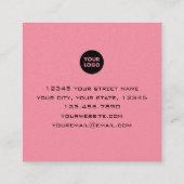 Unieke Oranje roze rode Abstracte kunst Vierkante Visitekaartje (Achterkant)