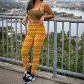 Unieke Oranje verticale streptskool met standaard  Leggings