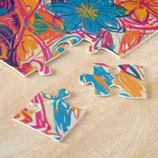 Unieke Orient Flower Scribbles Legpuzzel (Zijkant)