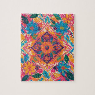 Unieke Orient Flower Scribbles Legpuzzel