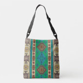 Unieke Oriental Antiek Rug Green Kilim Crossbody Tas (Achterkant)