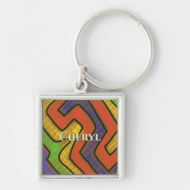 Unieke originele kunst aangepaste naam sleutelhanger