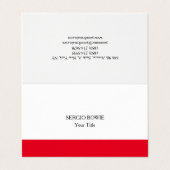 Unieke originele minimale rode streep visitekaartje (Buitenkant ongevouwen)