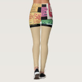 Unieke oude Cenima tickets Fake shorts Zipper Leggings (Achterkant)