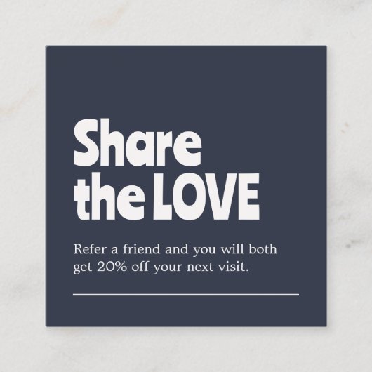 Unieke oude witte blauwe gedurfde salon aanbevelingskaartje (Voorkant)