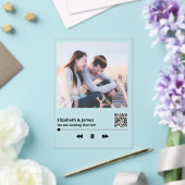 Unieke paar Foto Muziek Plaque QR Code Huwelijk Acryl Uitnodigingen (Insitu (Huwelijk))