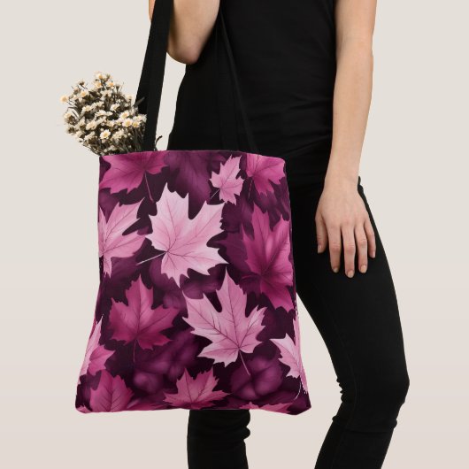Unieke Paarse esdoornblad grote schouder Tas (Dichtbij)