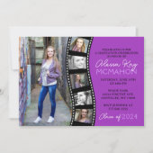 Unieke Paarse Filmstrip 6 Foto Afstuderen Kaart (Voorkant)