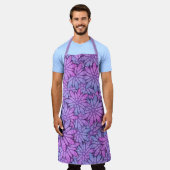 Unieke Paarse Floral Schort (Gedragen)