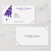 Unieke Paarse Glitter Maid House Cleaning Service Visitekaartje (Voorkant / Achterkant)