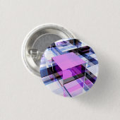 Unieke paarse kubus ronde button 3,2 cm (Voorkant /achterkant)