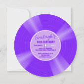 Unieke Paarse vinylplaat verjaardag Kaart (Achterkant)