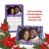 Unieke Paarse Vrede & Blijdschap Foto Kerstmis Kaart