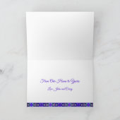 Unieke Paarse Vrede & Blijdschap Foto Kerstmis Kaart (Binnen)