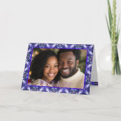 Unieke Paarse Vrede & Blijdschap Foto Kerstmis Kaart (Voorkant)