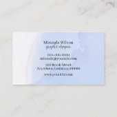 Unieke Paarse Waterverf Designer Visitekaartje (Achterkant)