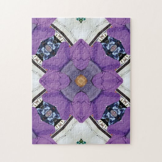 Unieke Paarse witte puzzel uitdaging Legpuzzel (Verticaal)