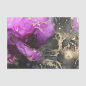 Unieke Paarse Zwart Goud Abstract Tissuepapier (Voorkant)