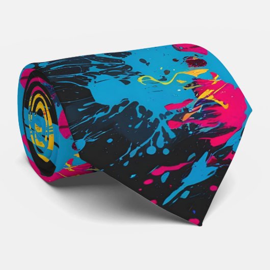 Unieke Paint Splatter Stropdas (Opgerold)