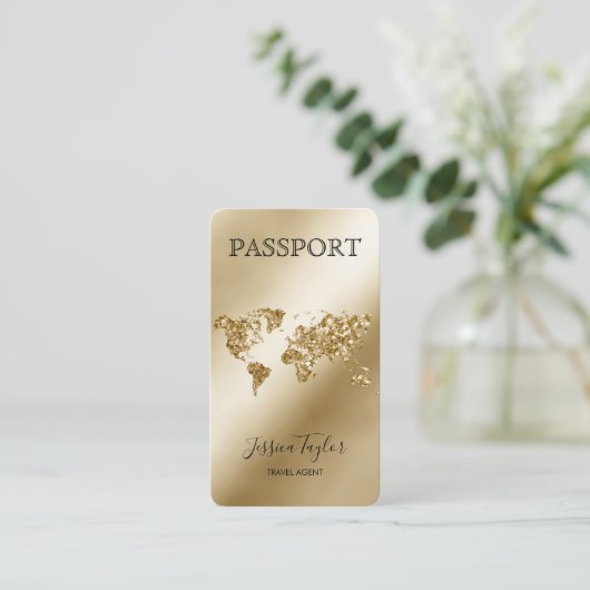 Unieke Passport Travel Make-up World Boarding Pass Visitekaartje (Staand voorkant)