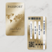 Unieke Passport Travel Make-up World Boarding Pass Visitekaartje (Voorkant / Achterkant)