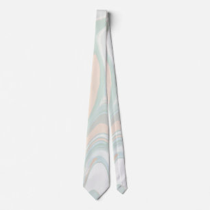 Unieke Pastel Muntgroene Olieverf Abstract Stropdas