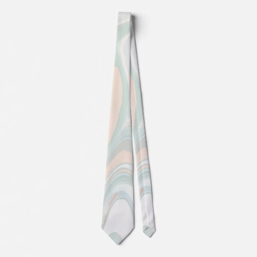 Unieke Pastel Muntgroene Olieverf Abstract Stropdas (Voorkant)