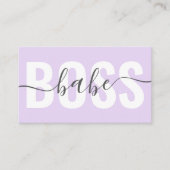 Unieke pastel paarse baas babe script chique haar visitekaartje (Voorkant)