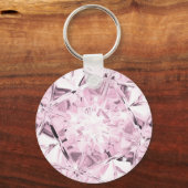 Unieke Pastel Paarse Diamant Aangepaste Naam Moder Sleutelhanger (Voorkant)