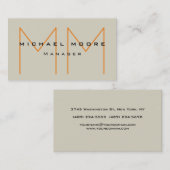 Unieke Pasteltinten Initialen Monogram Schattige Visitekaartje (Voorkant / Achterkant)