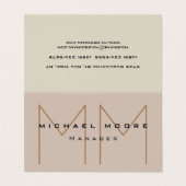 Unieke Pasteltinten Initialen Monogram Schattige Visitekaartje (Buitenkant ongevouwen)