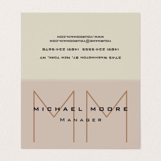 Unieke Pasteltinten Initialen Monogram Schattige Visitekaartje (Buitenkant ongevouwen)