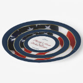 Unieke patriottische elegante USA-vlag gouden trou Papieren Bordje (Gekanteld)