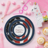 Unieke patriottische legant USA Flag Gold Weduwsch Papieren Bordje (Feest)