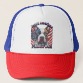 Unieke Patriottische Trotse Amerikaanse Pit Bull P Trucker Pet (Voorkant)