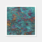 Unieke pauw turquoise, magenta, paarsblauwe textuu servet (Voorkant)