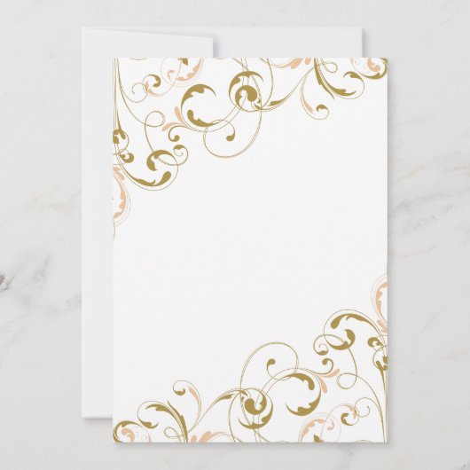 Unieke Peach & Gold bruiloft uitnodigingen | werve (Achterkant)