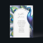 Unieke Peacock Bruiloft Zitkaart Sjabloon Kaart<br><div class="desc">Deze sjabloon met een trouwkaart heeft een waterverf pauw en veren in de kleuren koningsblauw, groen en paarse. Gebruik de velden sjabloon om uw aangepaste namen en tabelnummer in een unieke witte boog te DIY. Bestel gedrukte kaarten of een printbare instant download. Een charmante keuze voor boho tuin en rustieke...</div>