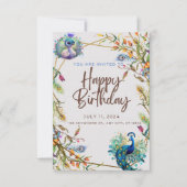 Unieke Peacock Patina verjaardag Kaart (Voorkant)